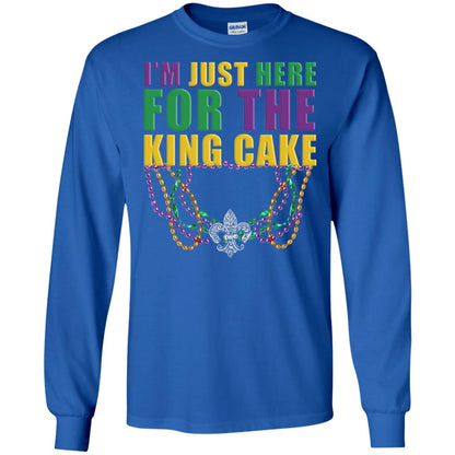 Mardi Gras Beads T-shirt I_m Just Here For The King Cake Royal