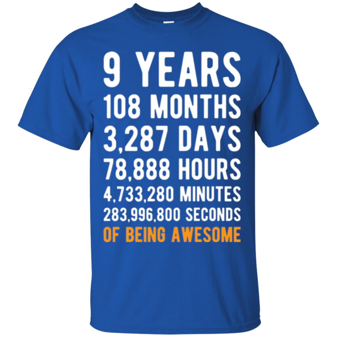 9th Birthday T-shirt 9 Years Old Being Awesome Royal