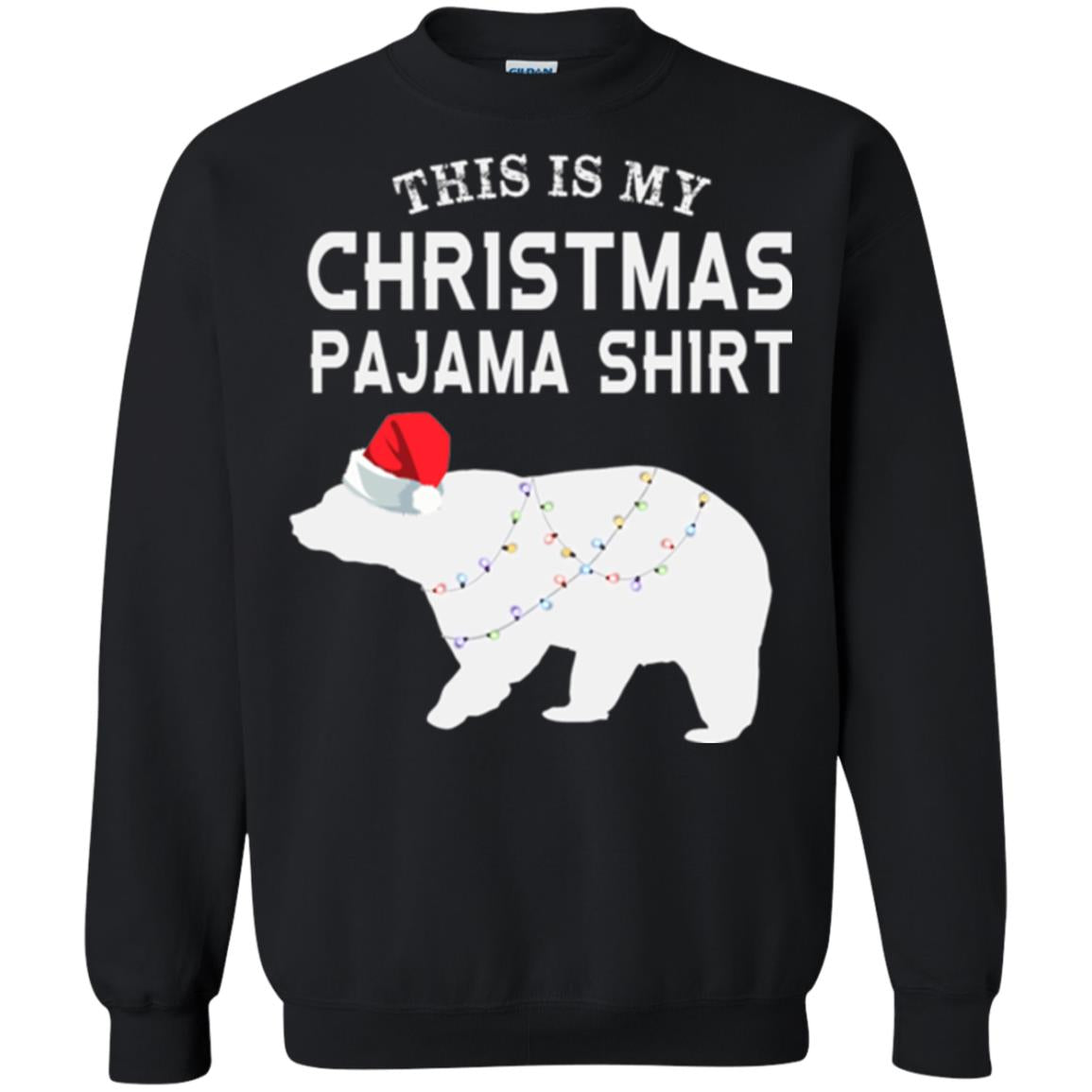 Polar Bear T-shirt This Is My Christmas Pajama Black