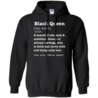 African Pride Melanin Educated T-shirt Black Queen Definition Black