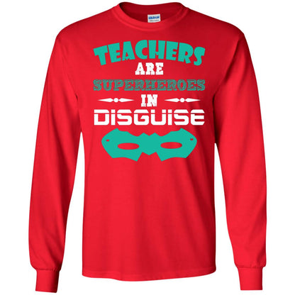 Teachers Are Superheroes In Disguise Movie Lover T-shirt Red