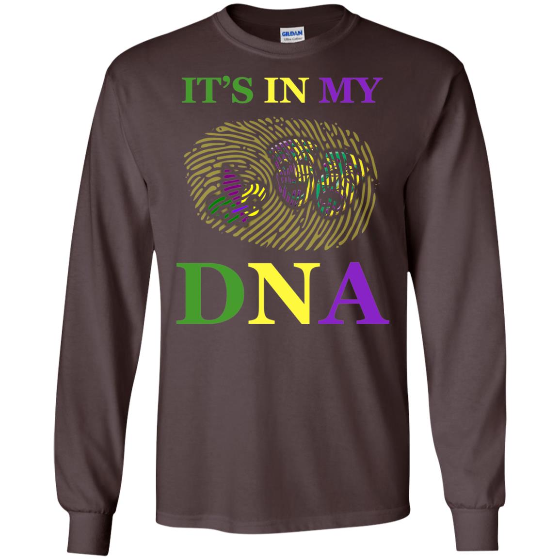 Mardi Gras T-shirt It's In My Dna Dark Chocolate