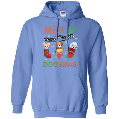 Merry Dogsmas X-mas Gift Shirt For Dogs Lovers Carolina Blue