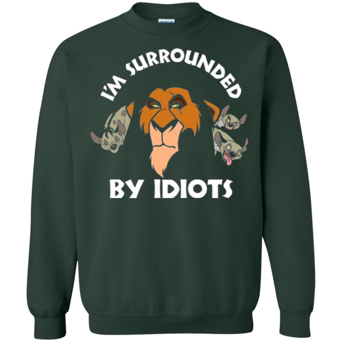 Disney Lion King T-shirt Scar Surrounded By Idiots Forest Green
