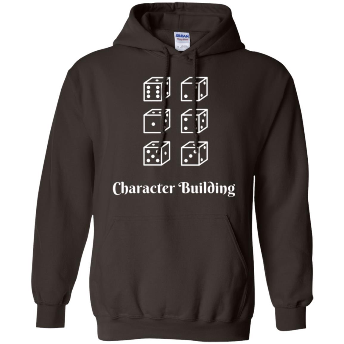 Gamer T-shirt Character Building Rolling Dice Dark Chocolate