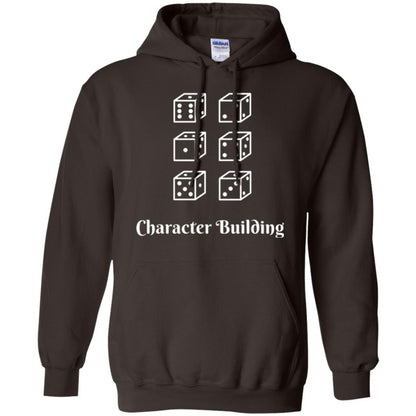 Gamer T-shirt Character Building Rolling Dice Dark Chocolate