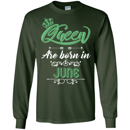 Brithday T-Shirt Queen Are Born In June Forest Green