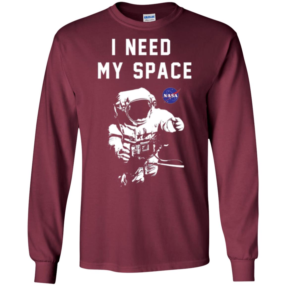 Faded Astronaut T-shirt I Need My Space Maroon