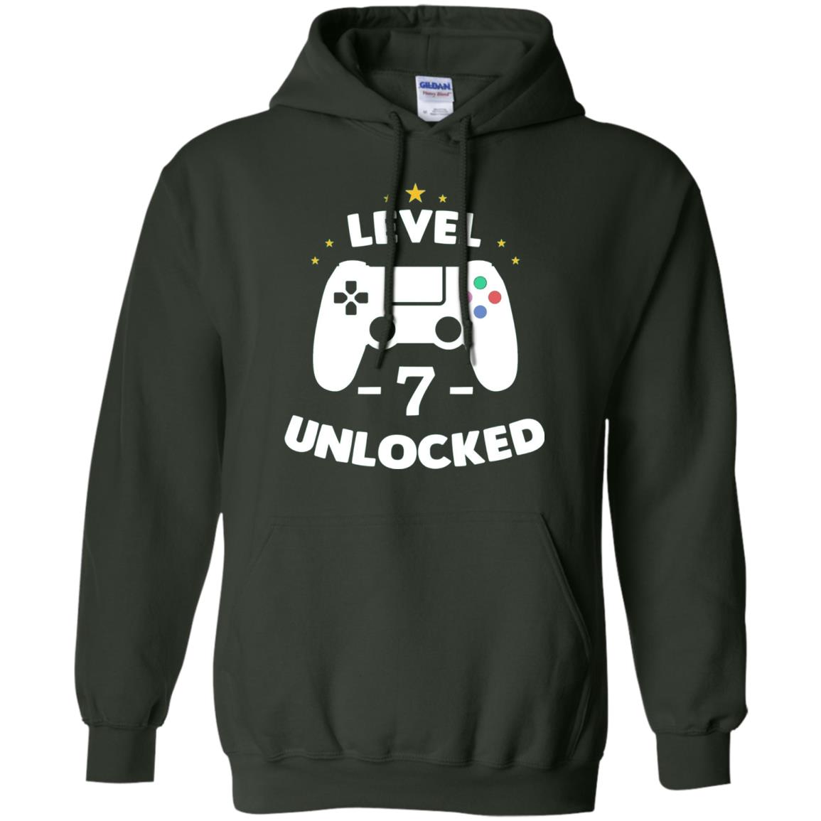 Level 7 Unlocked Gamer T-shirt Forest Green