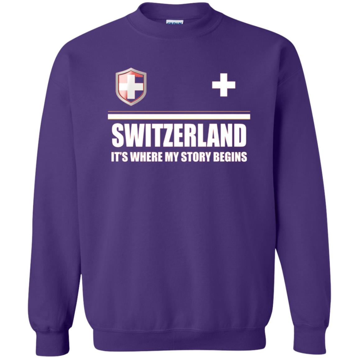 Switzerland Flag T-shirt Purple