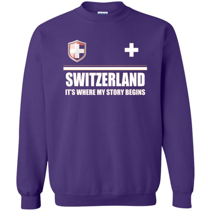 Switzerland Flag T-shirt Purple