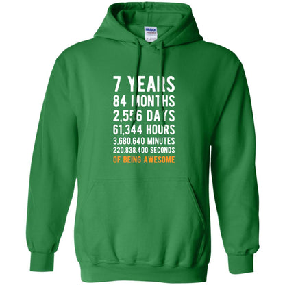 7th Birthday Shirt 7 Years Old Being Awesome Irish Green