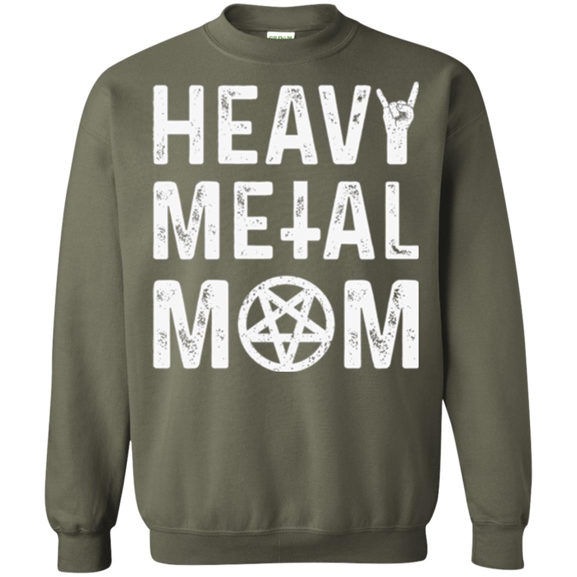 Heavy Metal Mom Vintage Band Music Concert Mother T-shirt Military Green