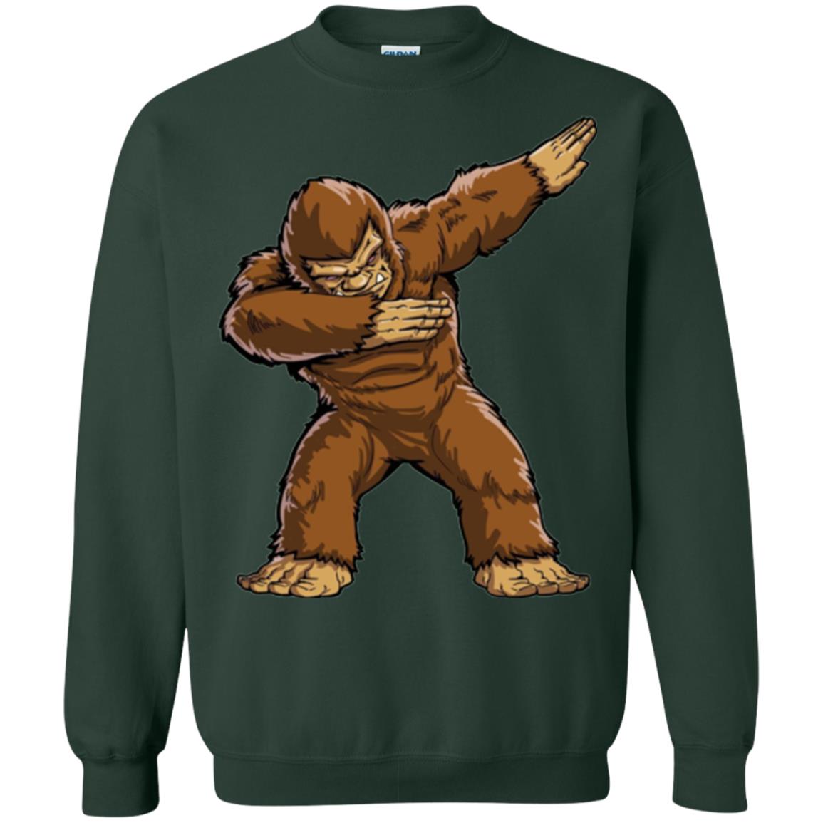 Monkey T-shirt Bigfoot Sasquatch Dabbing Forest Green