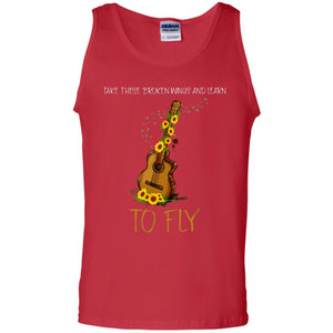 Take These Broken Wings And Learn To Fly Guitar Quote ShirtG220 Gildan 100% Cotton Tank Top