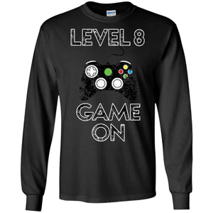 Kids Level 8 Game On 8th Birthday Gift T-shirt