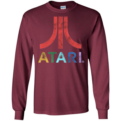 Colorful Retro Atari Gaming Logo T-shirt Maroon