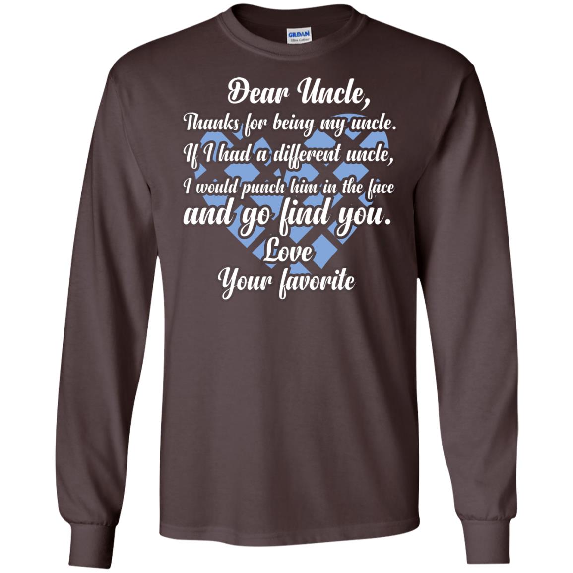 Dear Unclethank For Being My Uncle Family T-shirt Dark Chocolate