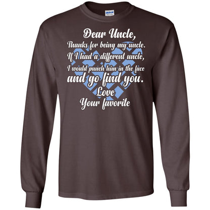 Dear Unclethank For Being My Uncle Family T-shirt Dark Chocolate