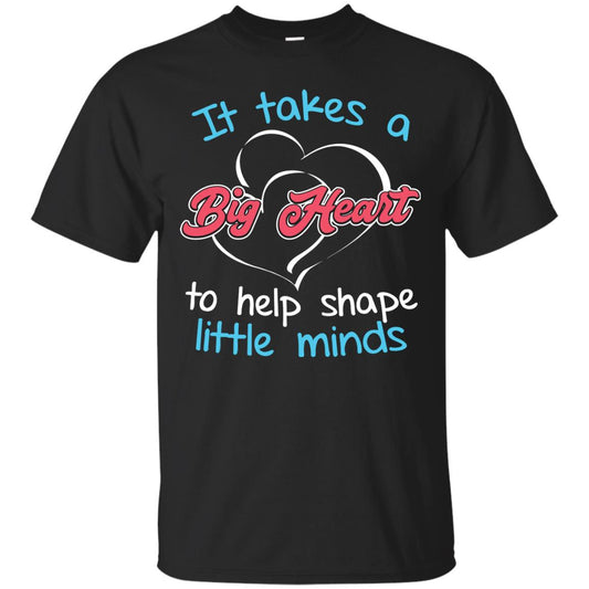 It Takes A Big Heart Funny Teacher T-shirt Black
