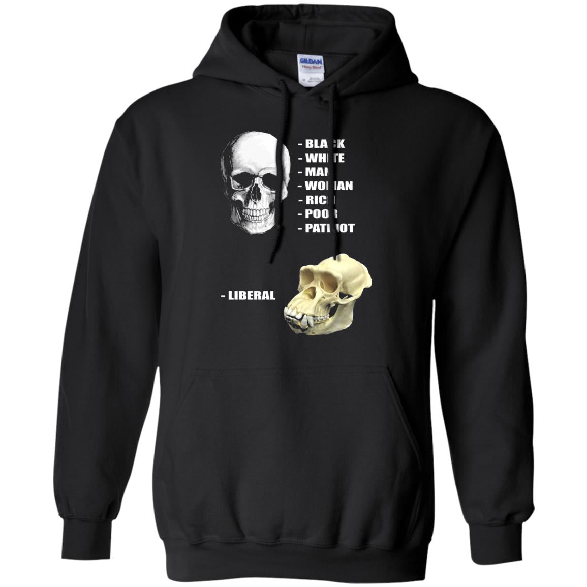 Funny Cool Skulls T-shirt Modern America Patriot Liberal Black