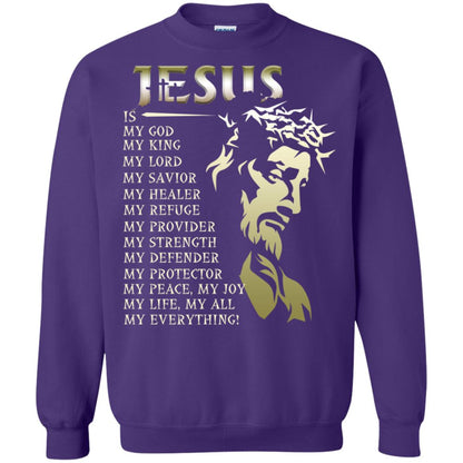 Jesus Is My God My King My Lord My Savior My Healer Shirt Purple