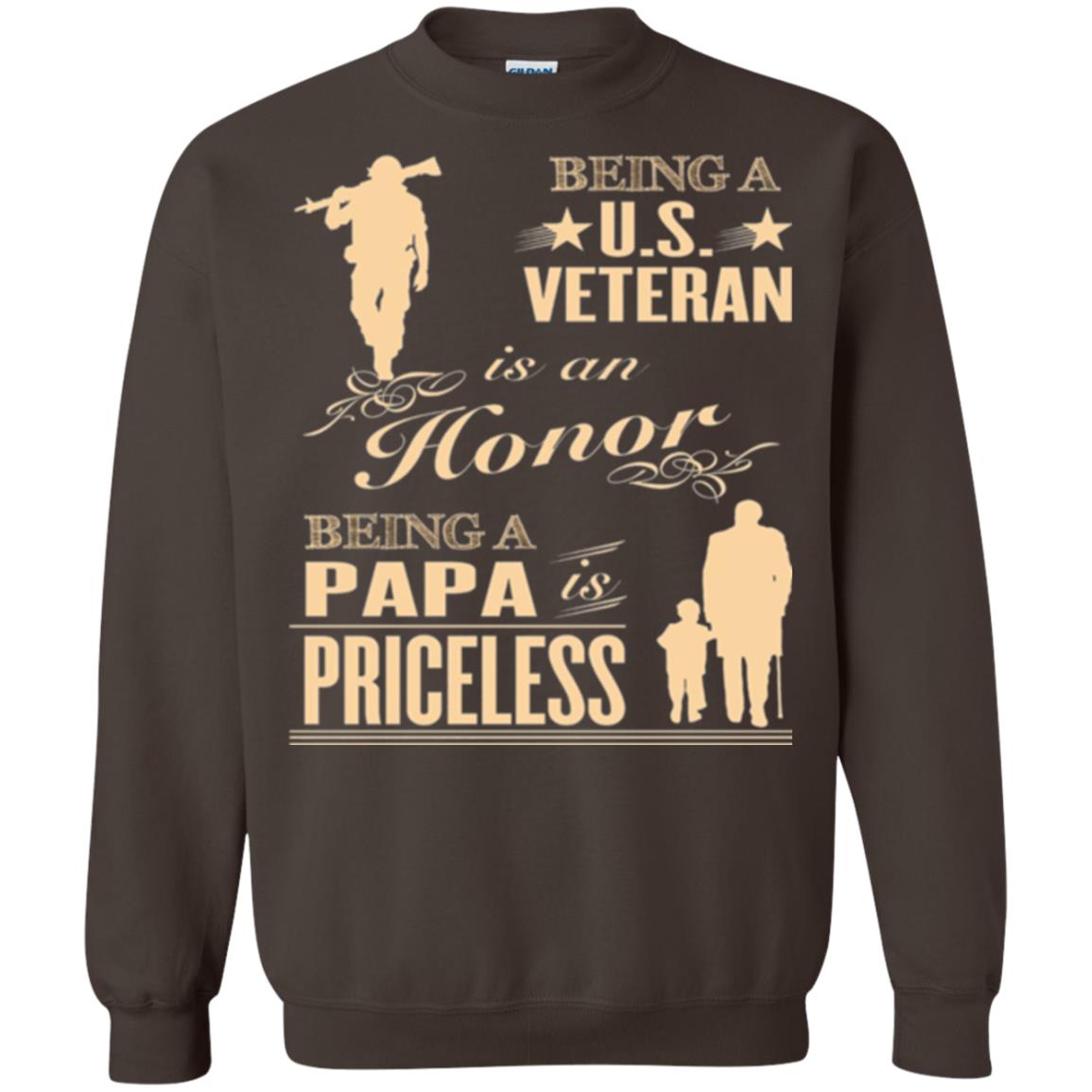 Papa T-shirt Being A U.s Veteran Dark Chocolate
