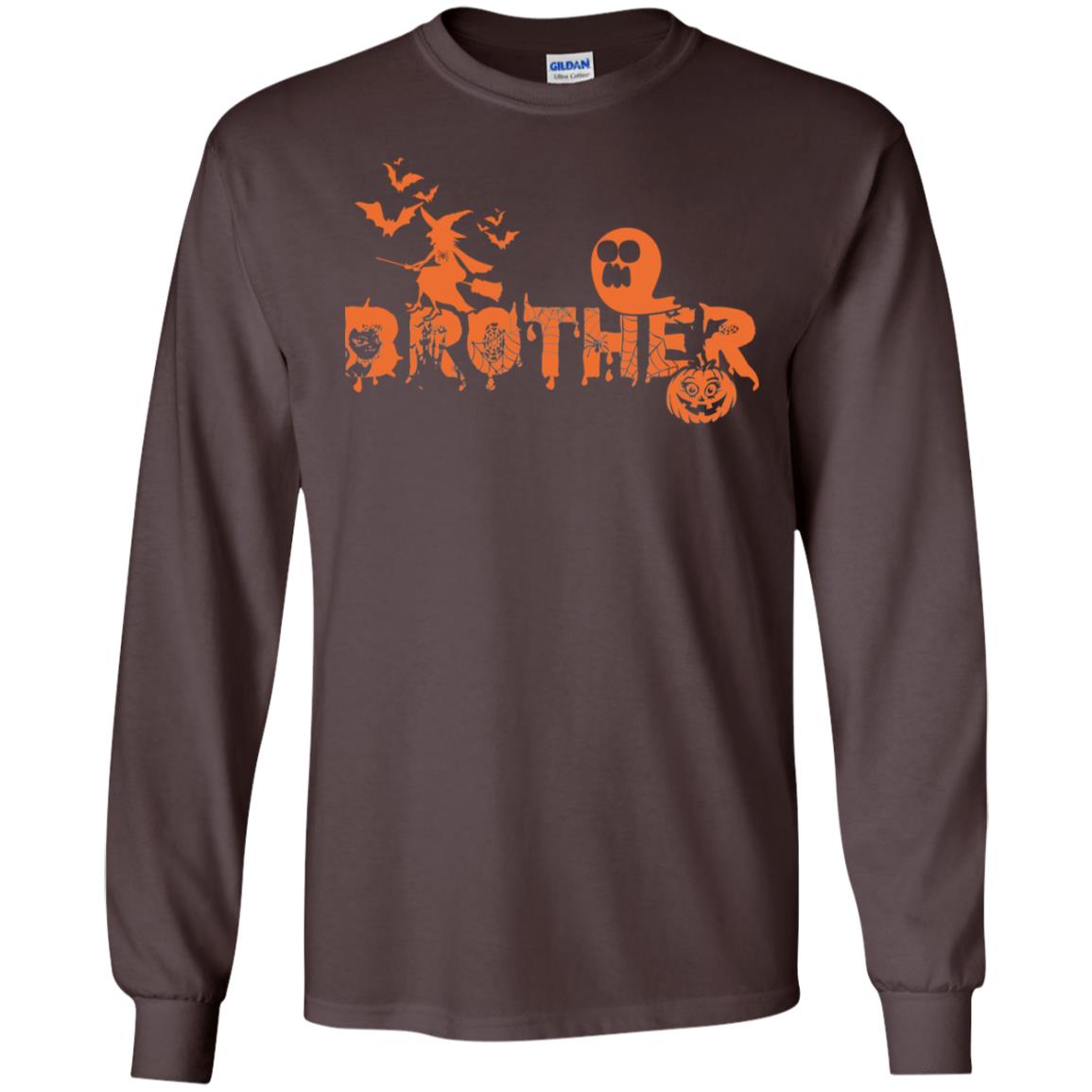 Halloween Pumpkin Brother Family Shirt Dark Chocolate