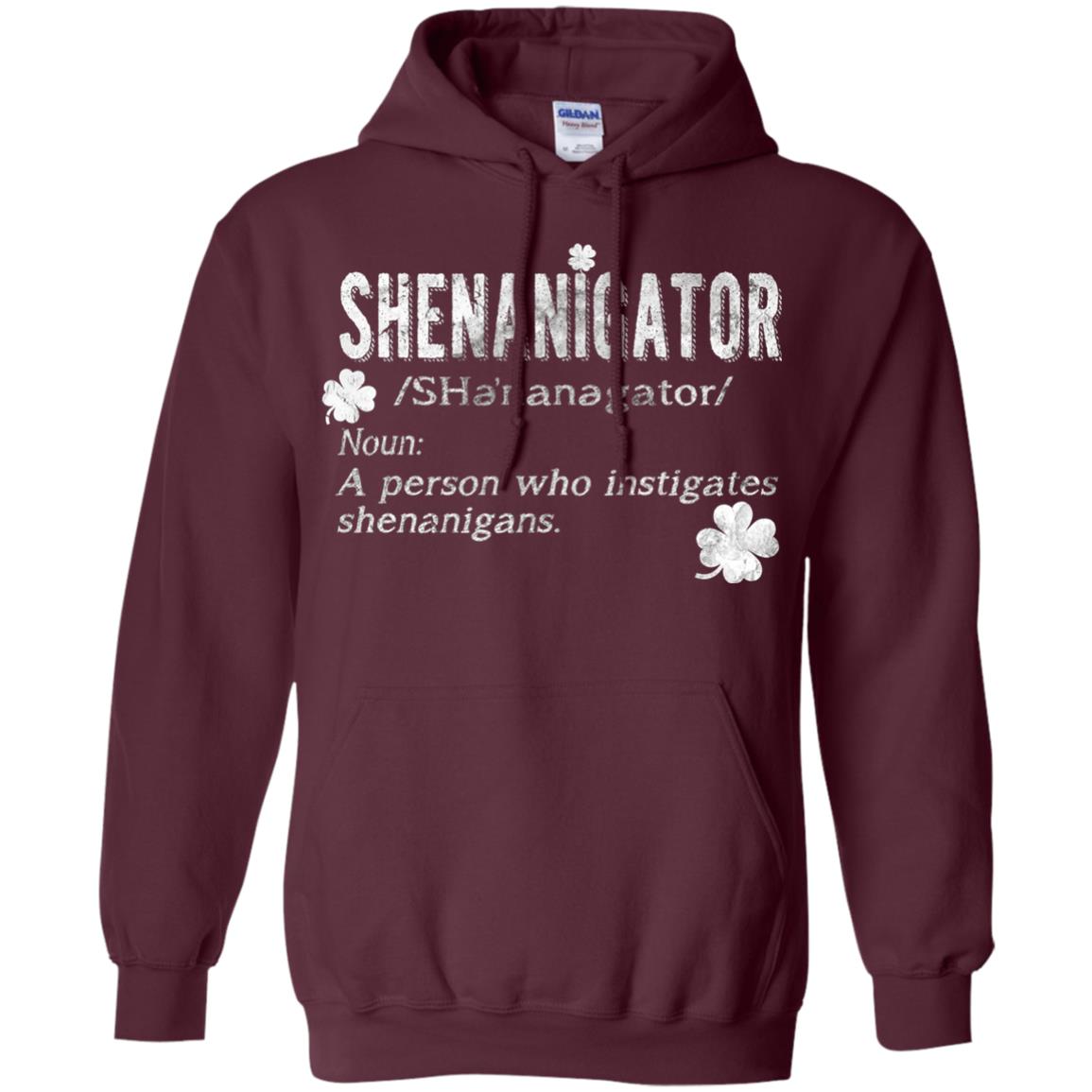 Shenanigator Shamrocks St. Patrick Day Shirt For Irish Maroon