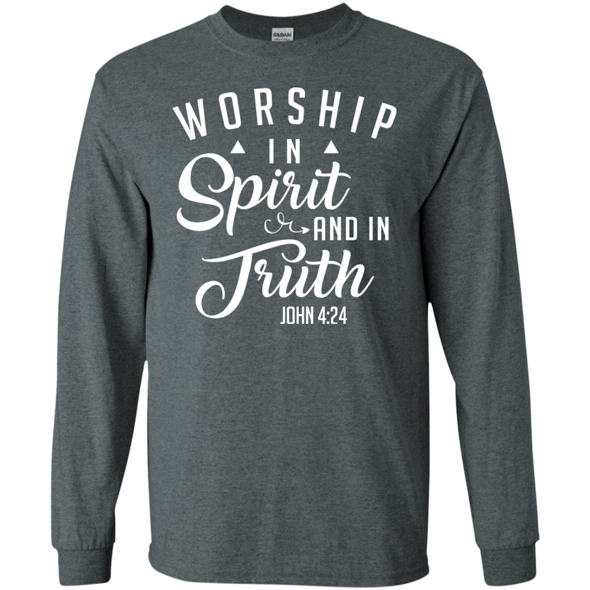 Christian T-shirt Worship In Spirit And In Truth Dark Heather