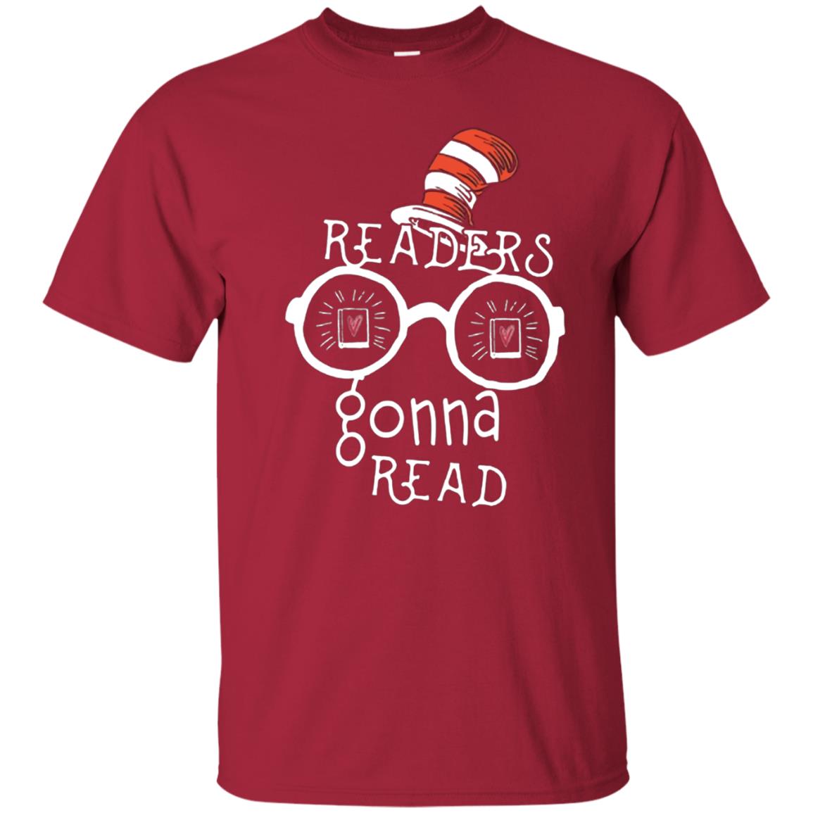 Readers Gonna Read Bookworm T-shirt Cardinal