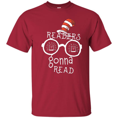 Readers Gonna Read Bookworm T-shirt Cardinal