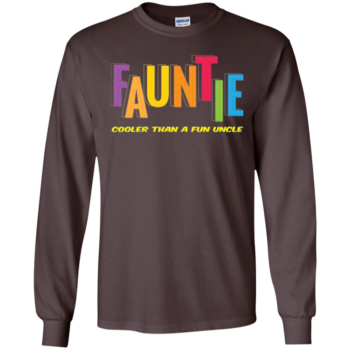 Aunt T-shirt Fauntie Cooler Than A Fun Uncle Dark Chocolate
