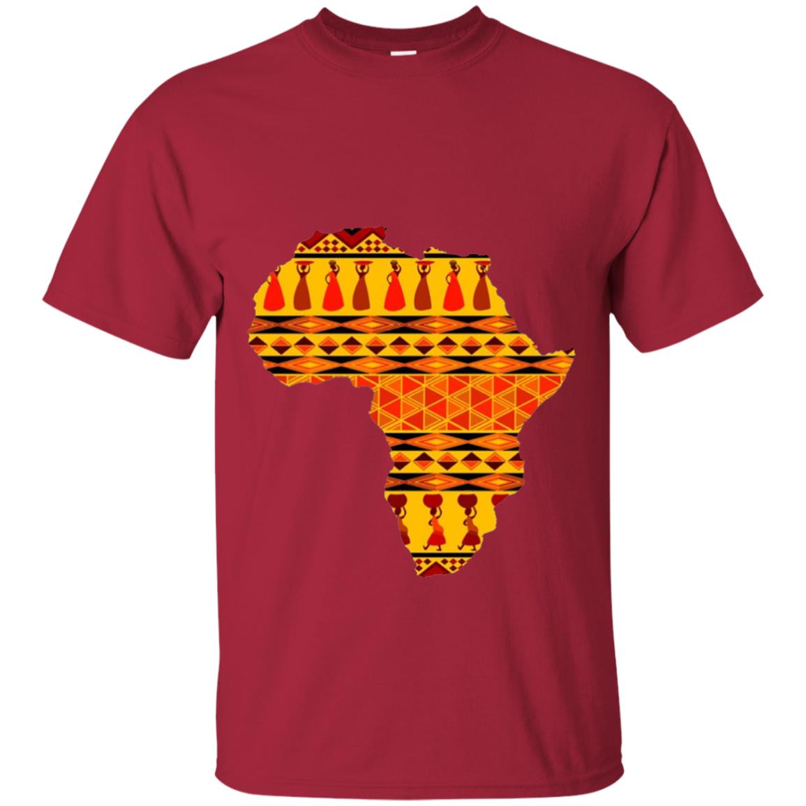 African Pride Ankara Tribal Pattern T-shirt Cardinal
