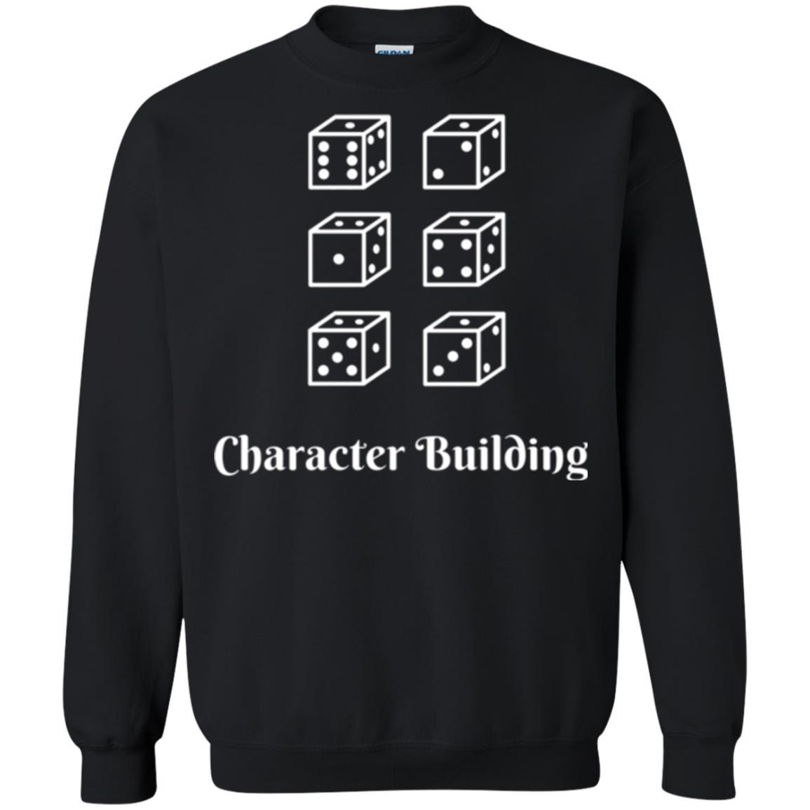 Gamer T-shirt Character Building Rolling Dice Black
