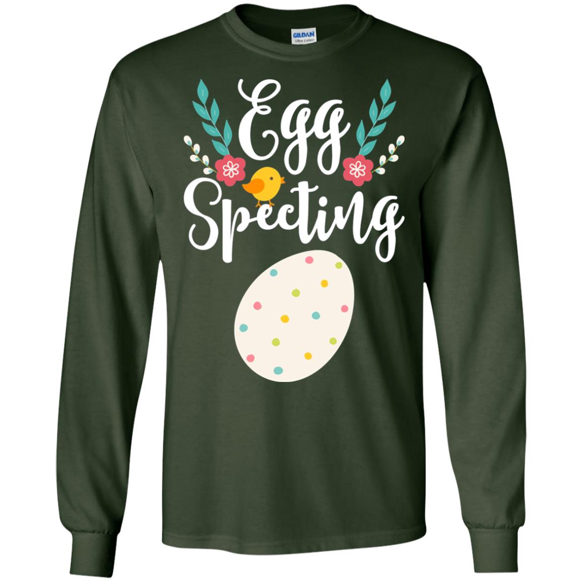 Egg Specting Announcement Pregnant Easter T-shirt Forest Green