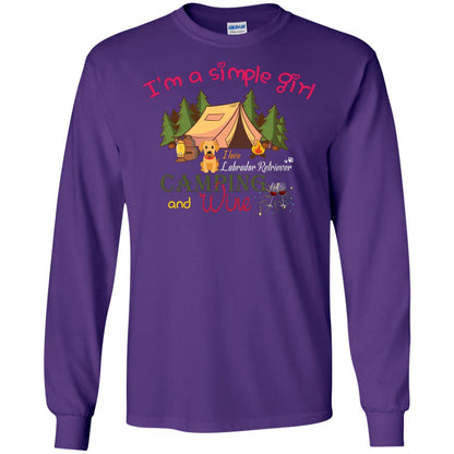 I’m A Simple Girl I Love Labrador Camping And Wine Shirt Purple