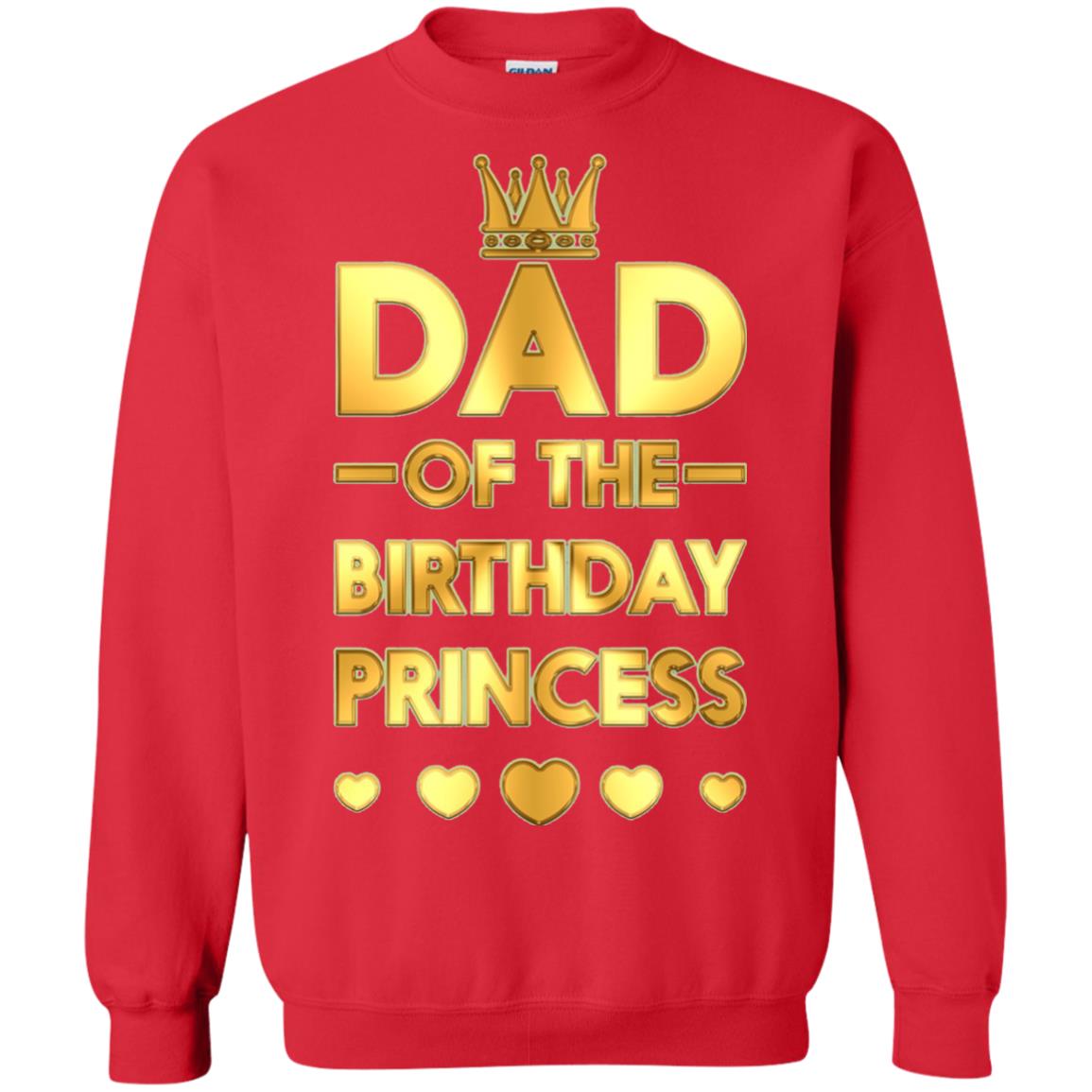 Dad Of The Birthday Princess Family T-shirt Red