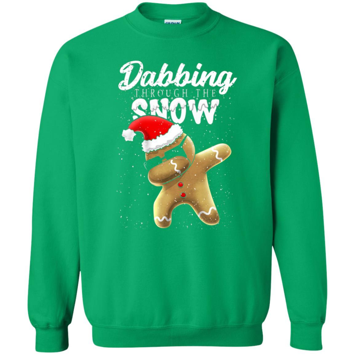 Dabbing Gingerbread T-shirt Dabbing Through The Snow Irish Green