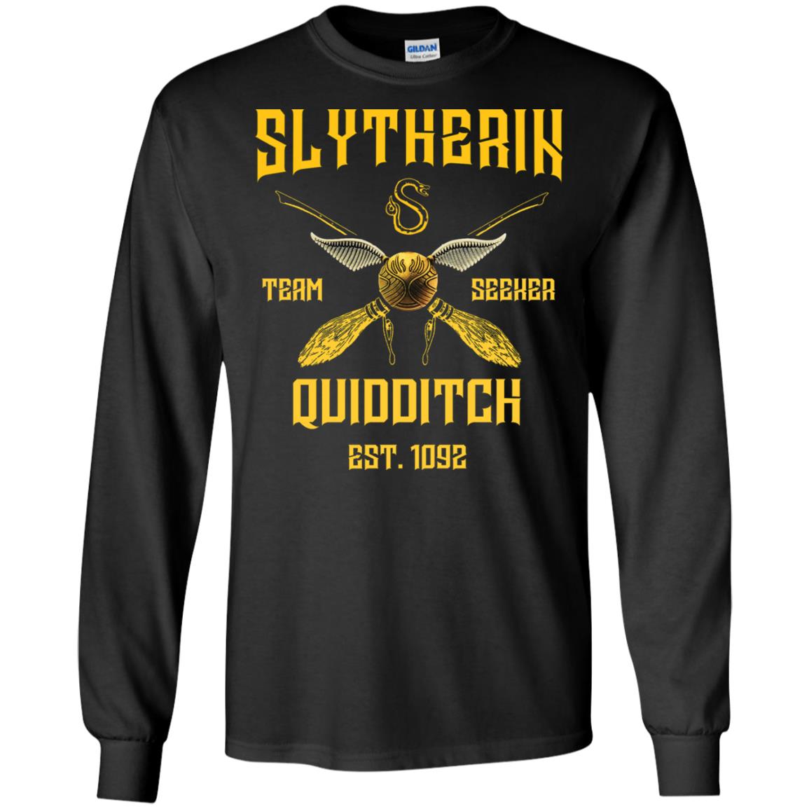 Slytherin Quiddith Team Seeker Est 1092 Harry Potter Shirt Black