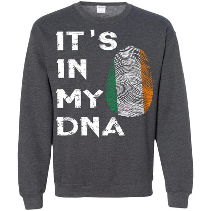 It's In My Dna Fingerprint Irish Ireland Gift Shirt Dark Heather