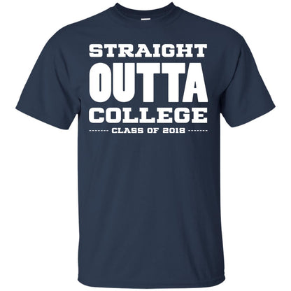Straight Outta College Class Of 2018 Graduation Shirt Navy