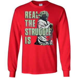 Film T-shirt Star Wars Yoda Real The Struggle Is Graphic