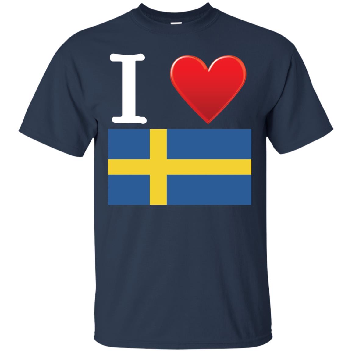 I Heart Love Sweden Flag T-shirt Navy