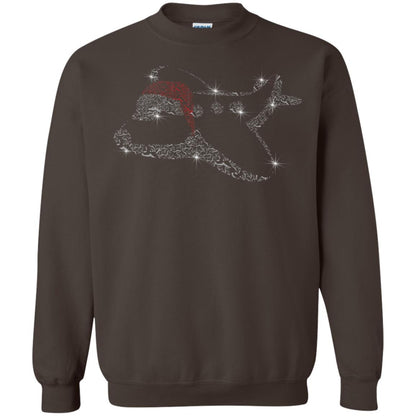 Airplane With Santa Hat Merry Christmas Gift Shirt For Mens Womens Kids Dark Chocolate
