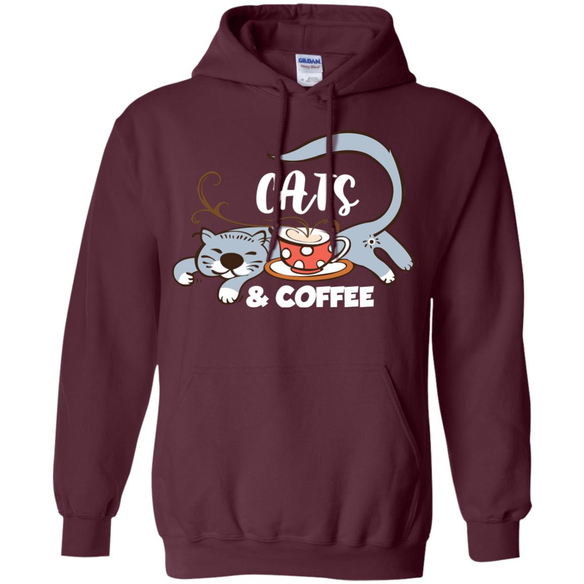 A Good Day Start With Cat And Coffee Cat Lover T-shirt Maroon