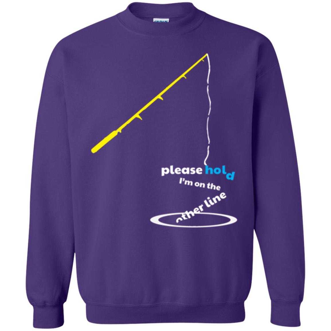 Fisherman T-shirt Please Hold I'm On The Other Line Purple