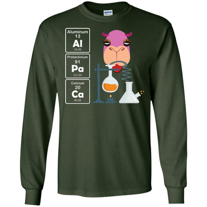 Al-pa-ca Funny Element Chemistry Alpaca Lover Shirt Forest Green