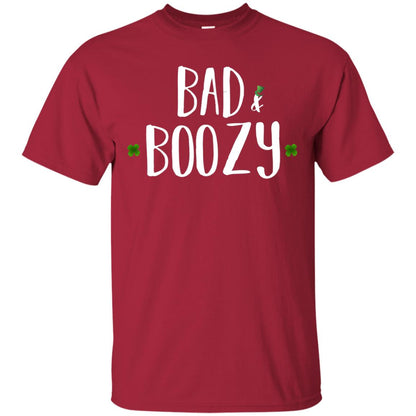 Bad And Boozy Funny Saint Patrick Day T-shirt Cardinal
