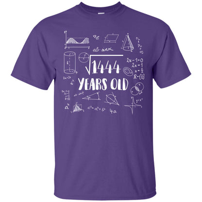 Square Root Of 1444 38th Birthday 38 Years Old Math T-shirt Purple